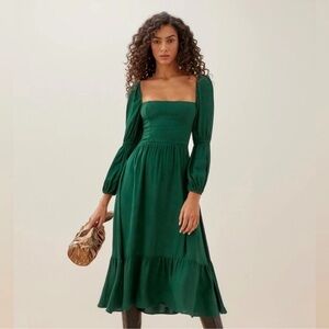Reformation Green Midi Dress